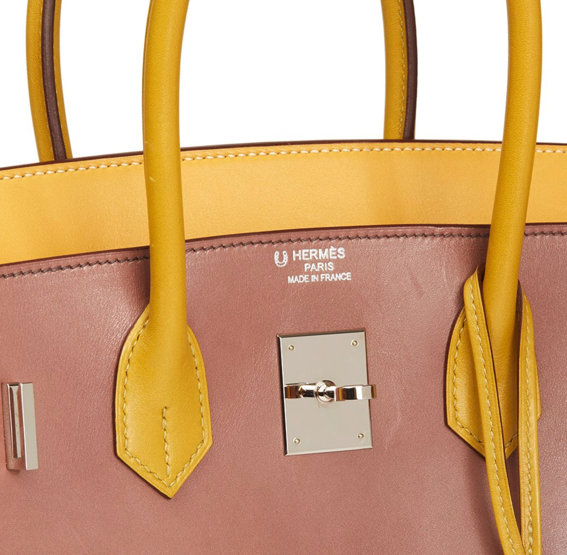 Hermès Bois De Rose, Jaune & Vert Anis Box Calf Leather Special Order Birkin 35cm - Image 3 of 11