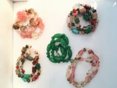 Set of 5 Multi coloured Beads