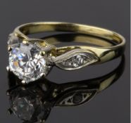 9CT GOLD CUBIC ZIRCONIA SOLITAIRE RING