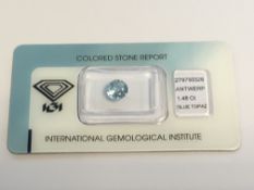 1.48ct Natural Topaz with IGI Certificate