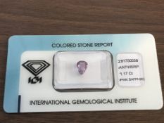 1.17ct Natural Sapphire with IGI Certificate