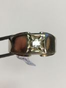 A diamond single-stone 14K White gold ring
