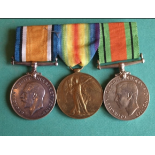 WW1 Pair & WW2 Defence Medal Lt Patterson 5th & 4th KOSB