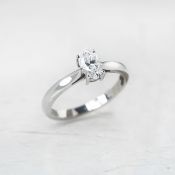 Platinum Oval Cut 0.50ct Diamond Engagement Ring