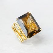 18k Yellow Gold Smoky Quartz Ring