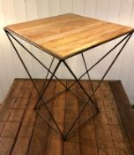 Modern Geometric Design Metal And Wood Coffee/Side Table