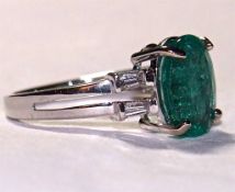 Certified Natural Emerald & Diamonds Ring