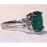 Certified Natural Emerald & Diamonds Ring