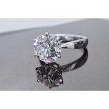 3.70 Carat Diamond Ring Set in White Gold