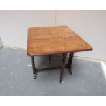 Small Burr Walnut Sutherland Table With Bobbin Legs