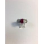 14ct White Gold Ruby And Diamond Ring