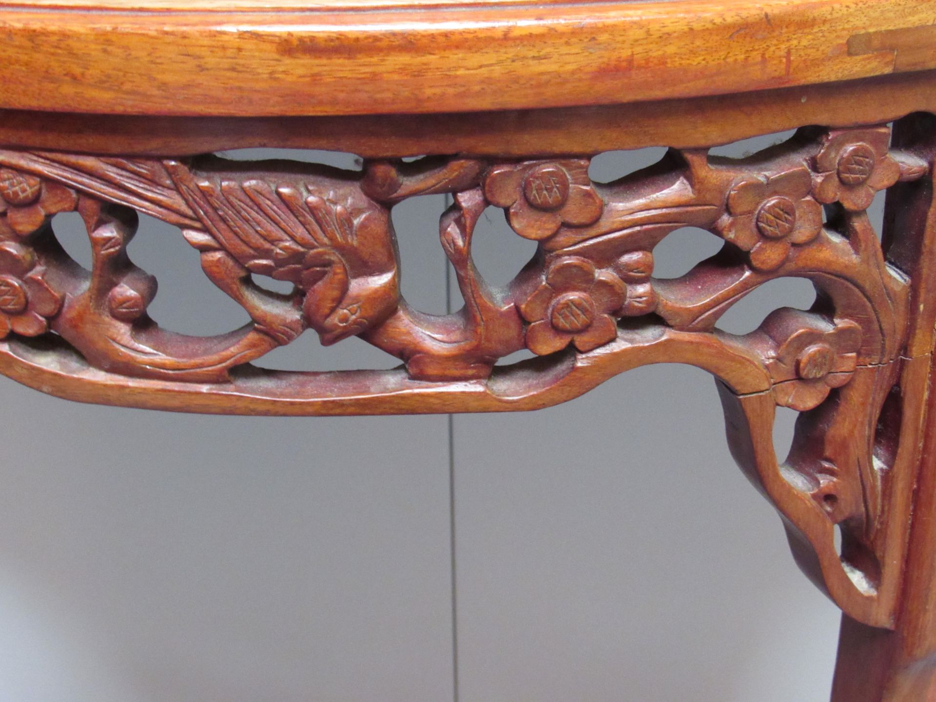 Demi Lune Marble Topped Console Table With Carved Frieze On A Square Tapering Leg - Image 4 of 4