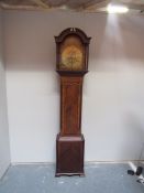 Georgian Longcase Clock With Moving Ship Above A Brass Face