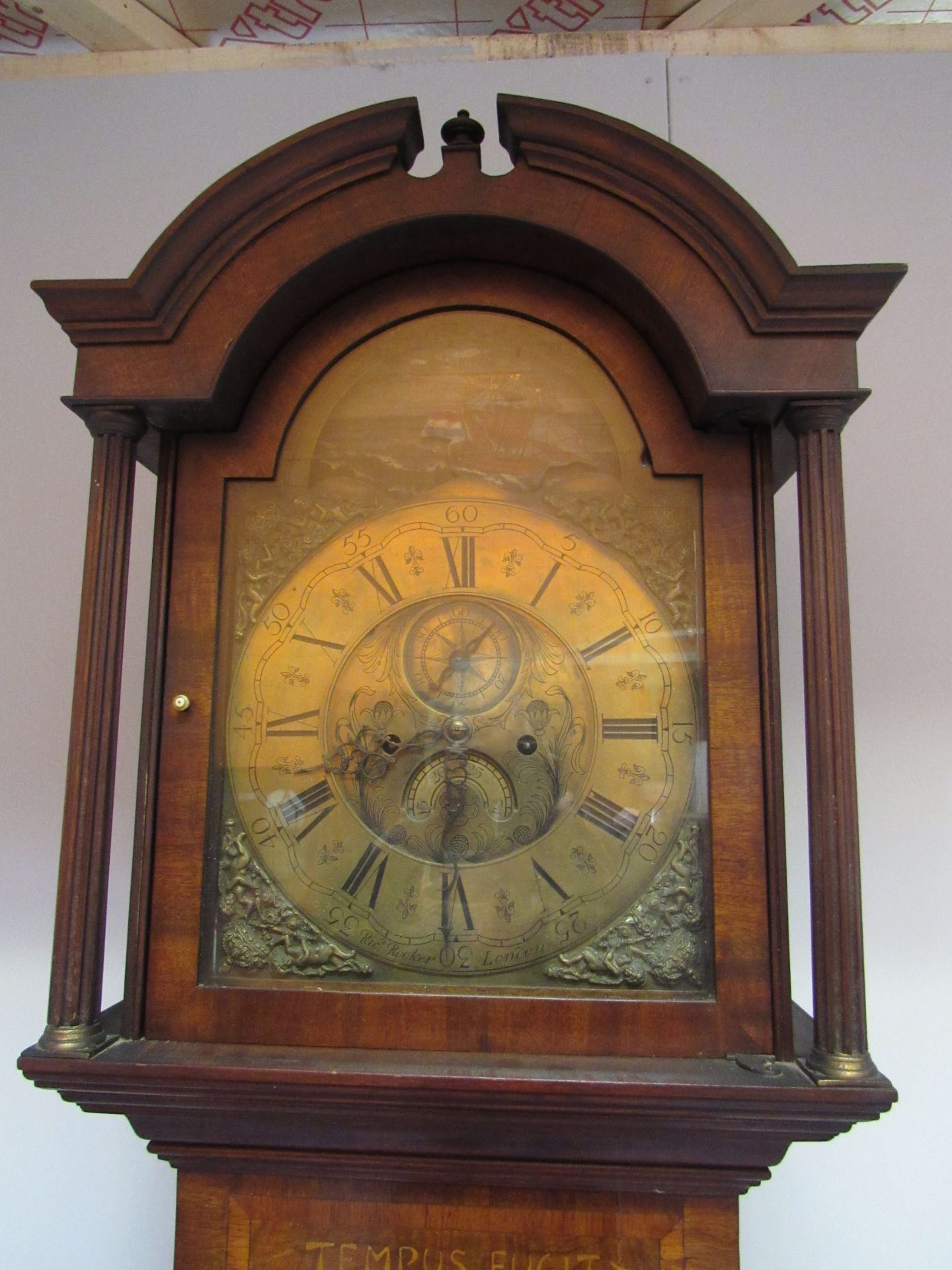 Georgian Longcase Clock With Moving Ship Above A Brass Face - Image 2 of 9