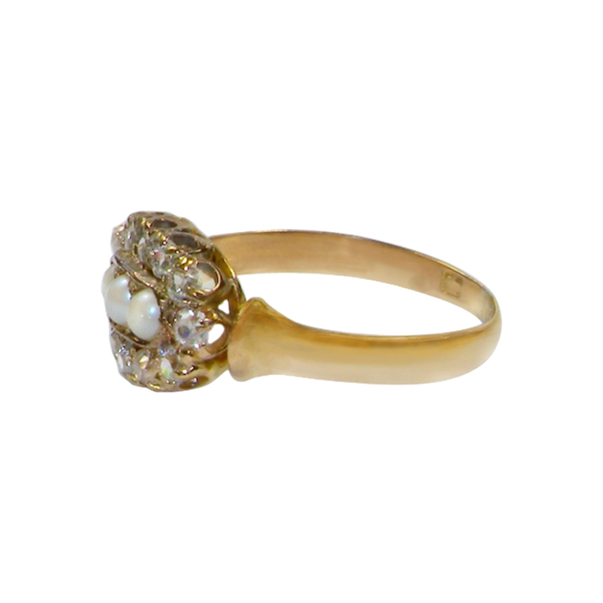 An Antique Seed Pearl & Diamond Ring - Image 2 of 4