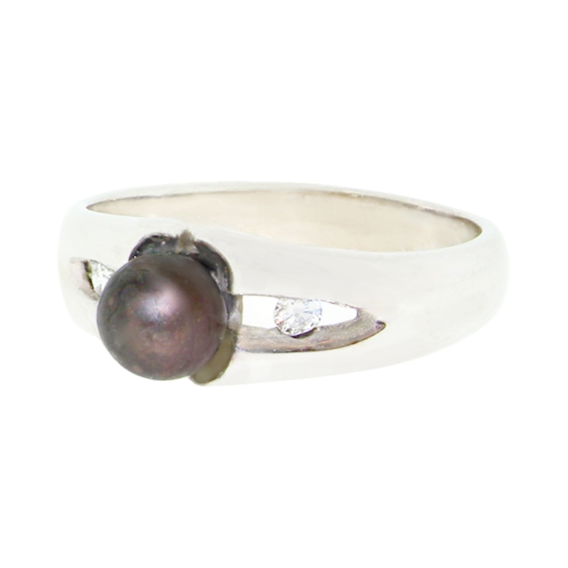 A Black Pearl & Diamond Dress Ring - Image 2 of 5