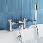 (Z43) Gladstone II Bath Mixer Shower Tap with Hand Held Chrome plated solid brass 1/4 turn solid