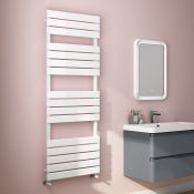 (Z8) 1600x600mm White Flat Panel Ladder Towel Radiator. MRRP £239.99. Low carbon steel, high quality