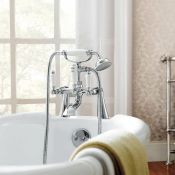 (Z35) Regal Chrome Traditional Bath Mixer Lever Tap with Hand Held Shower Chrome Plated Solid
