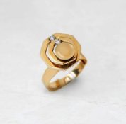 14k Yellow Gold 0.20ct Diamond Swivel Ring