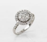 Mappin & Webb 18k White Gold Diamond Cluster Ring