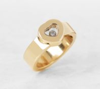 Chopard 18k Yellow Gold Heart Happy Diamonds Ring Size M 1/2