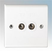 20X Deta Slimline S1265 Tv/Fm Diplexer Socket White