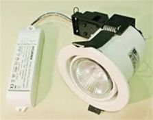 10X White Die Cast Downlighters Complete With Lamps And Transformers