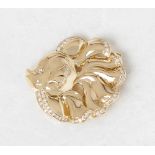 Van Cleef & Arpels 18k Yellow Gold Diamond Vintage Fish Brooch