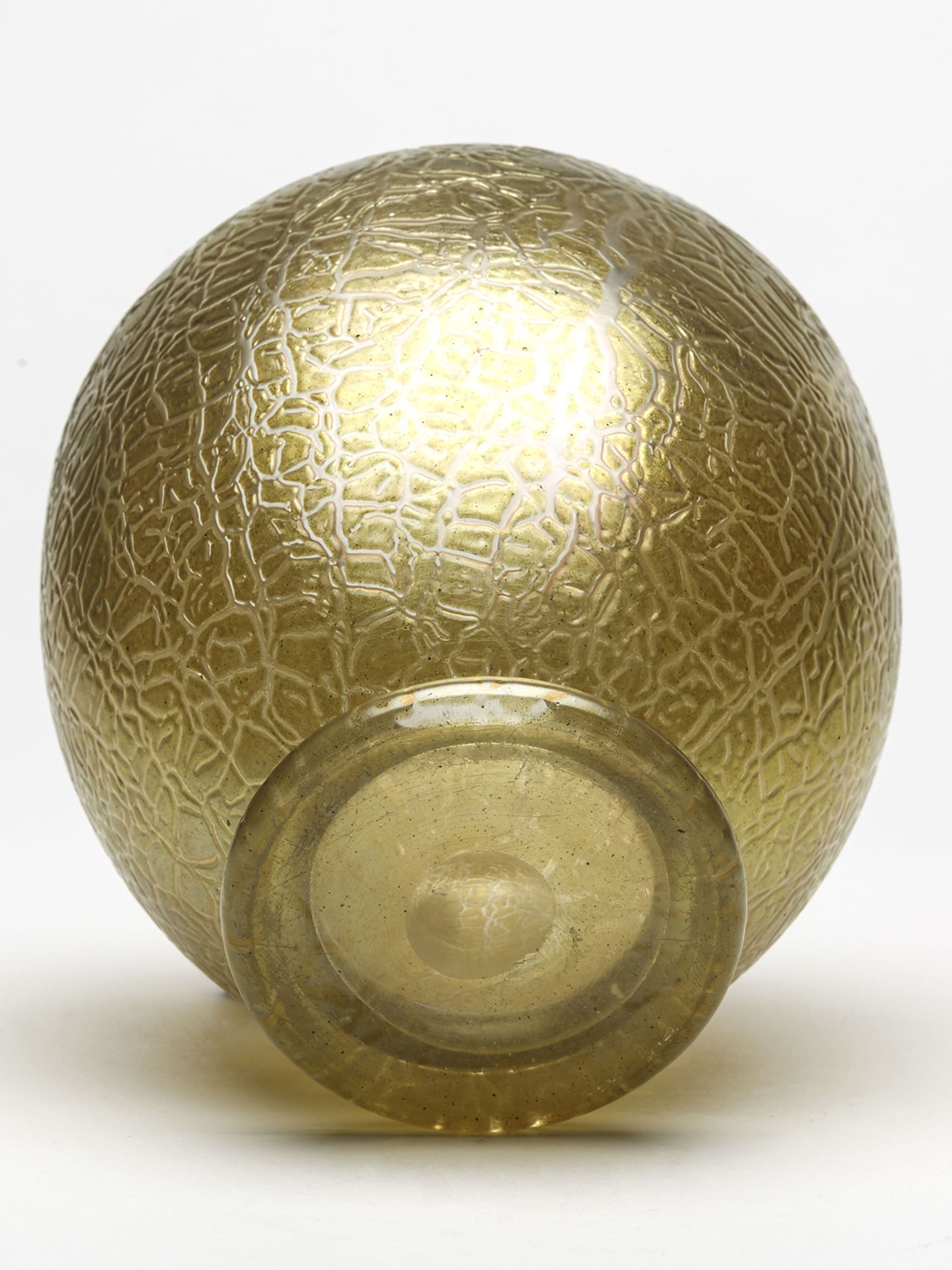 Loetz Art Nouveau Golden Crackle Finish Art Glass Vase 1910 - Image 8 of 9
