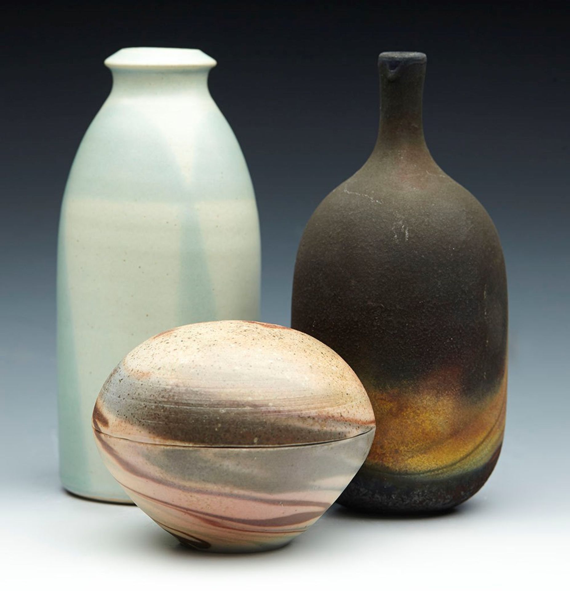Collection Of Three Vintage Studio Pottery Vessels 20Th C. - Image 10 of 10