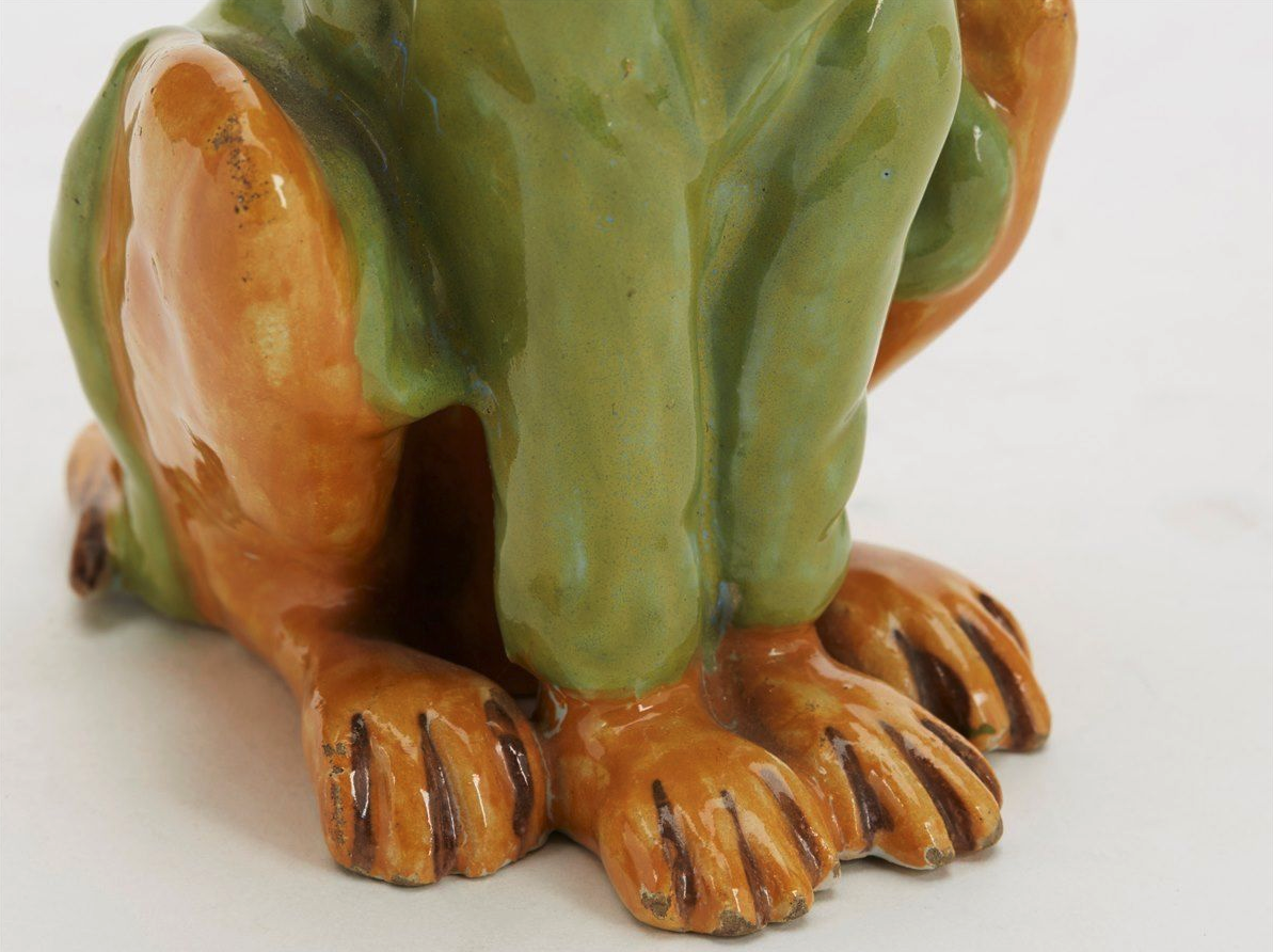 Antique Mosanic/Galle Novelty Pottery Dog Pen Holder C.1900 - Image 5 of 8