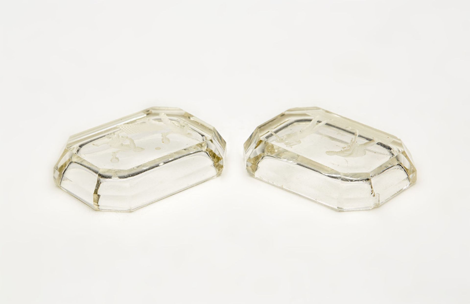 Art Deco Engraved Golf And Tennis Glass Pin Dishes C.1925 - Image 8 of 8