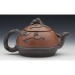 Vintage Chinese Yixing Trailing Twig Design Dual Colour Teapot 20Th C.