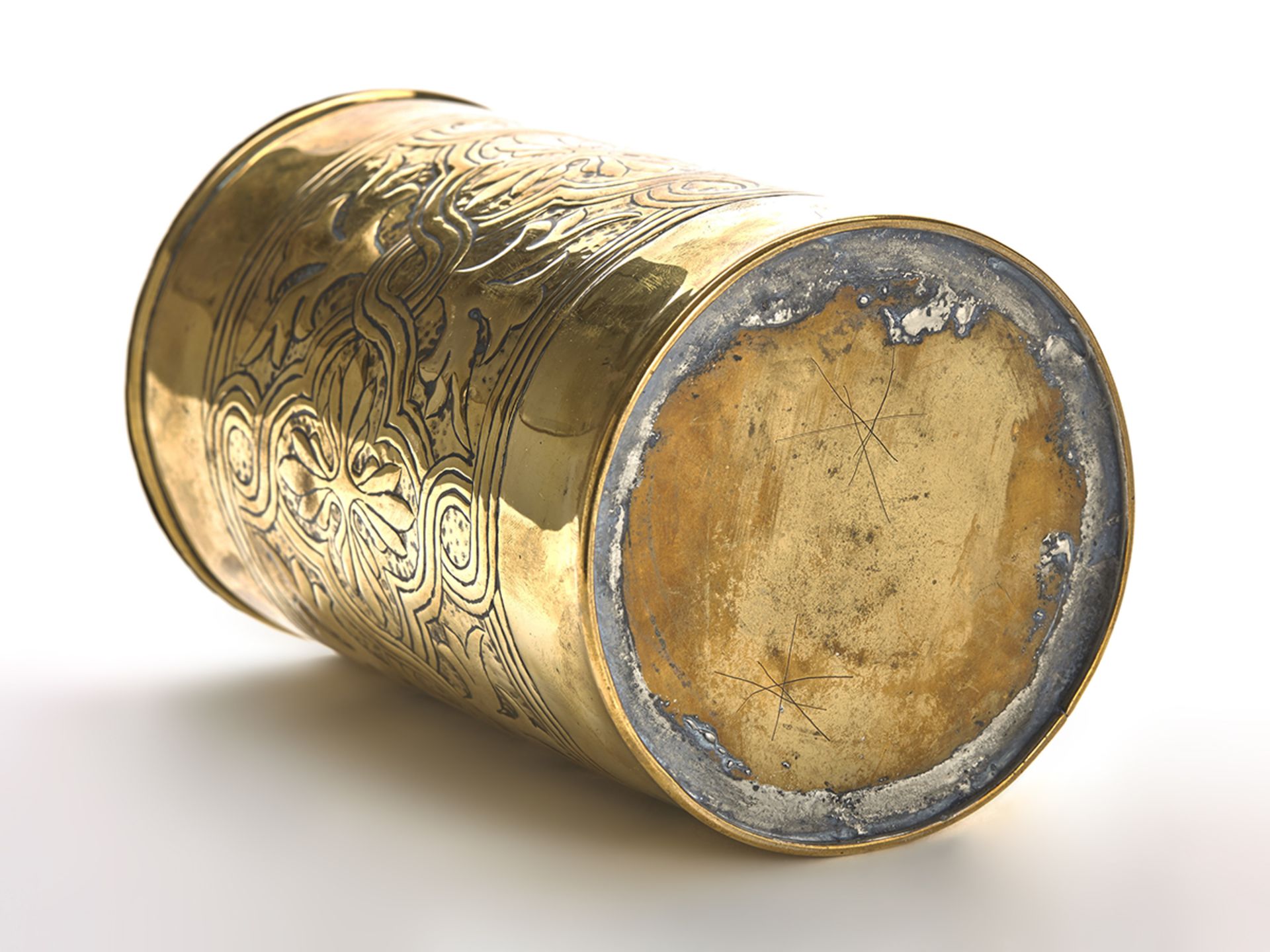 Arts & Crafts Tin Lined Brass Lidded Biscuit Jar C.1900 - Image 8 of 8