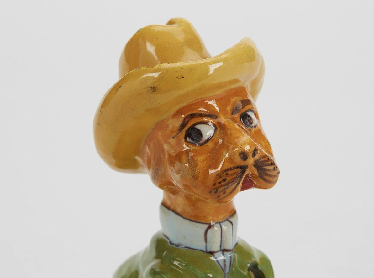 Antique Mosanic/Galle Novelty Pottery Dog Pen Holder C.1900 - Image 2 of 8