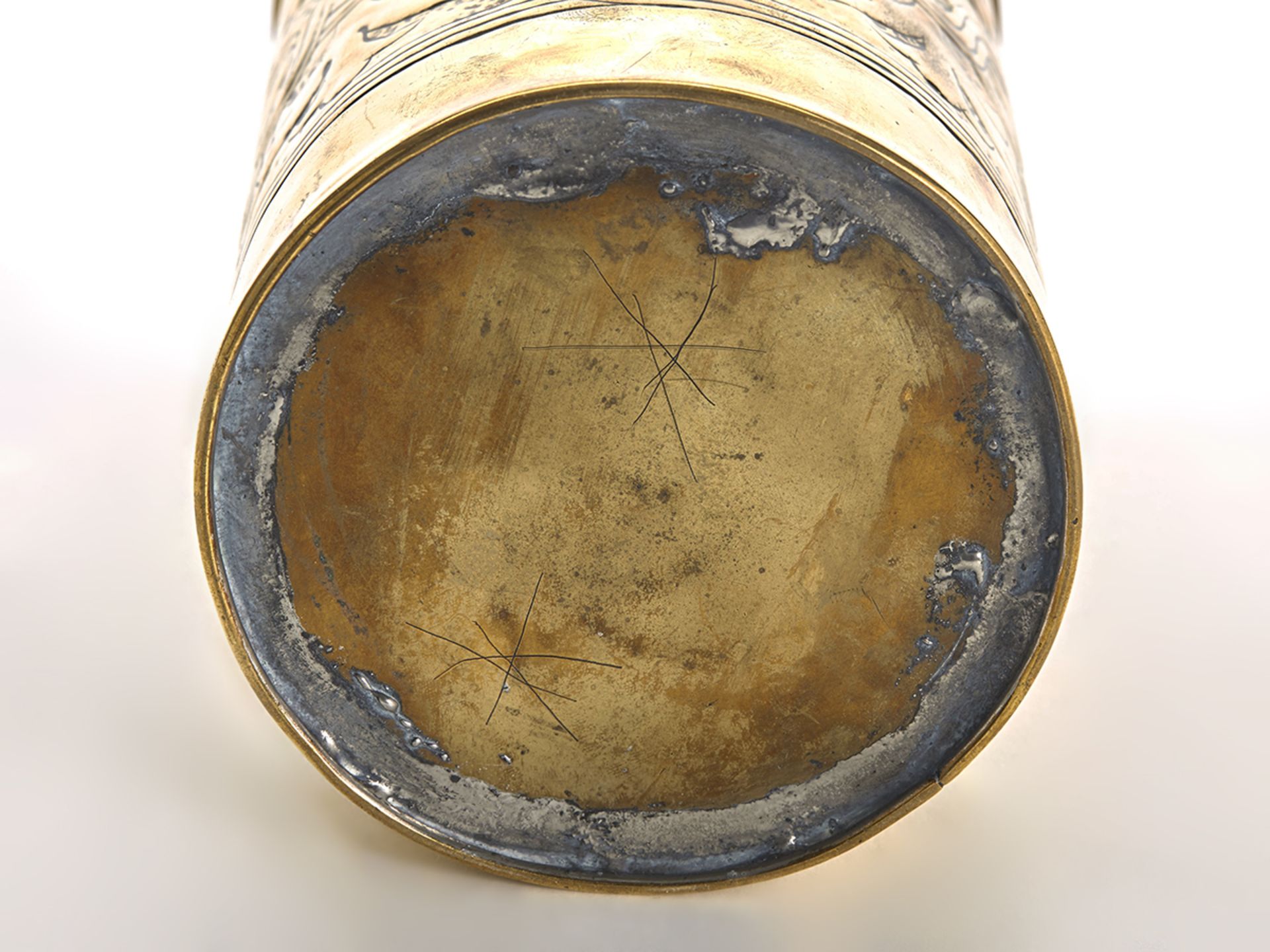 Arts & Crafts Tin Lined Brass Lidded Biscuit Jar C.1900 - Bild 7 aus 8