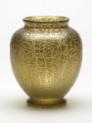 Loetz Art Nouveau Golden Crackle Finish Art Glass Vase 1910