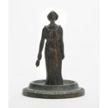 Art Nouveau Bronze Figural Car Mascot On Stand C.1910