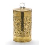 Arts & Crafts Tin Lined Brass Lidded Biscuit Jar C.1900