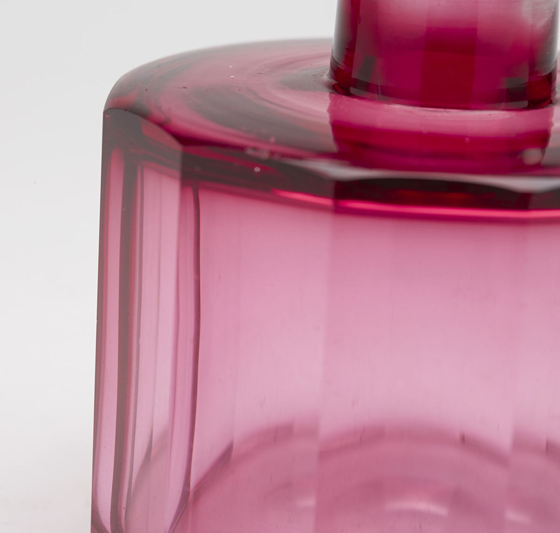 Art Deco Multi Sided Cranberry Glass Scent Bottle C.1920 - Image 4 of 7
