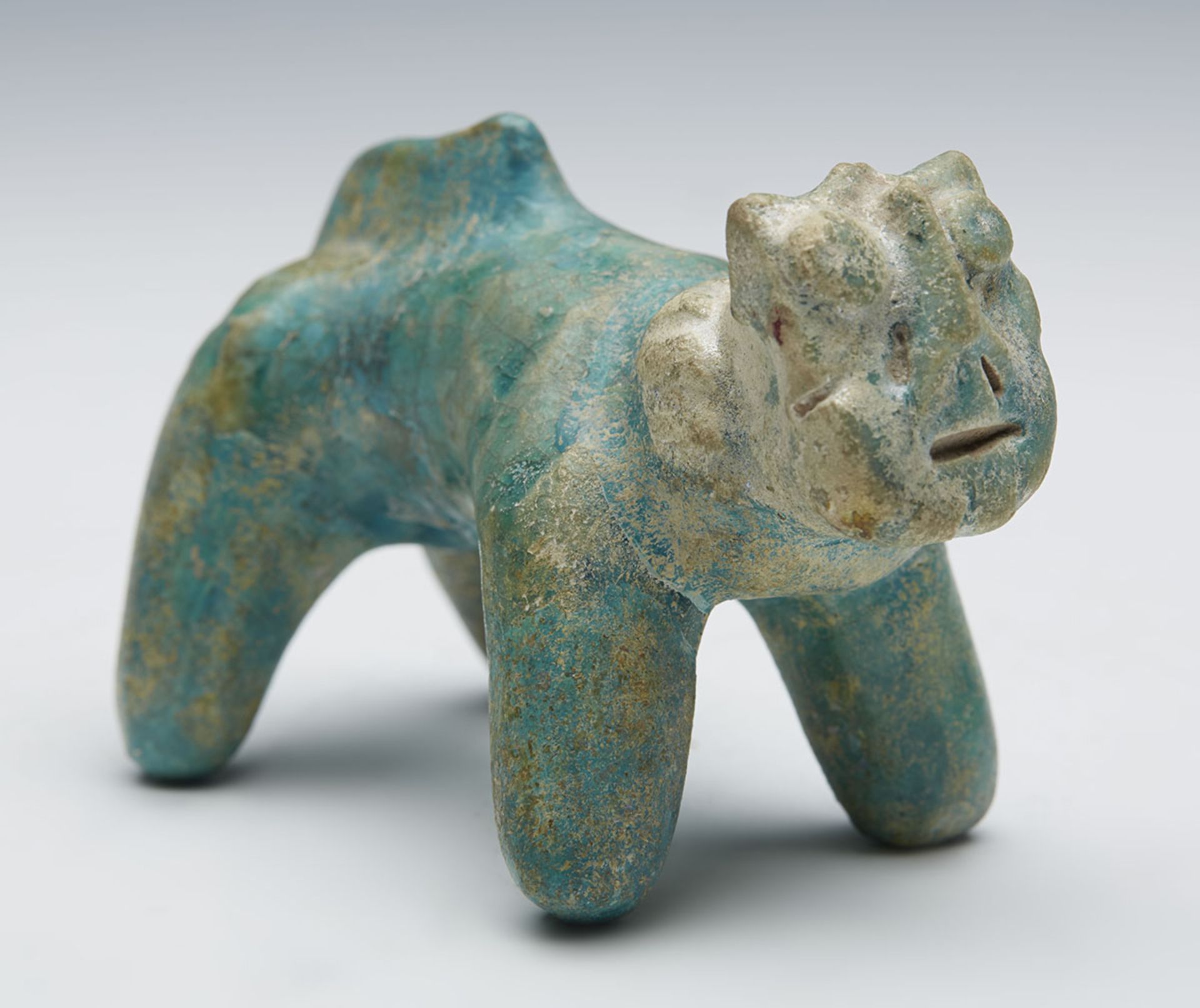 Kashan Turquoise Glazed Pottery Cat Figure 12/13Th C.