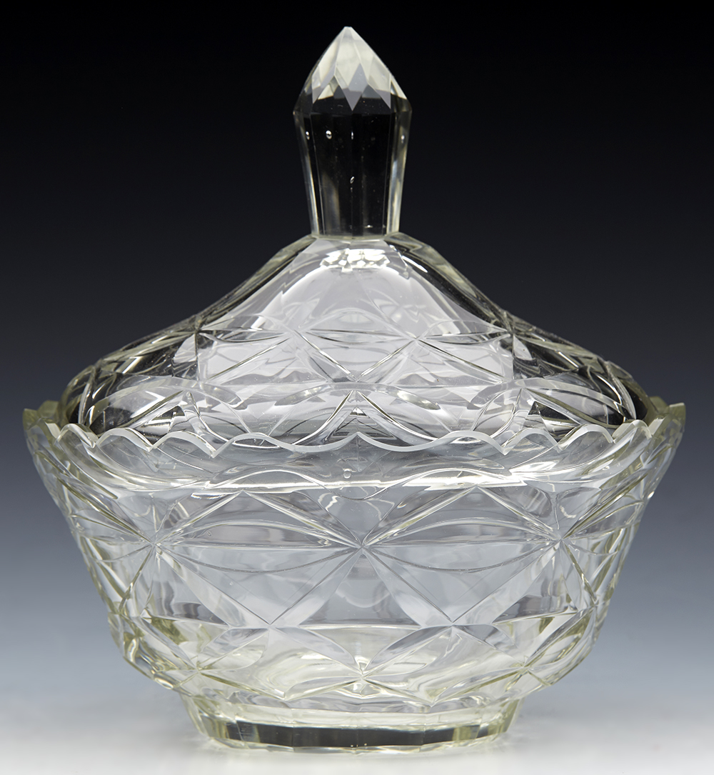 Antique Cut Glass Lidded Butter Dish And Stand Early 19Th C. - Image 13 of 15