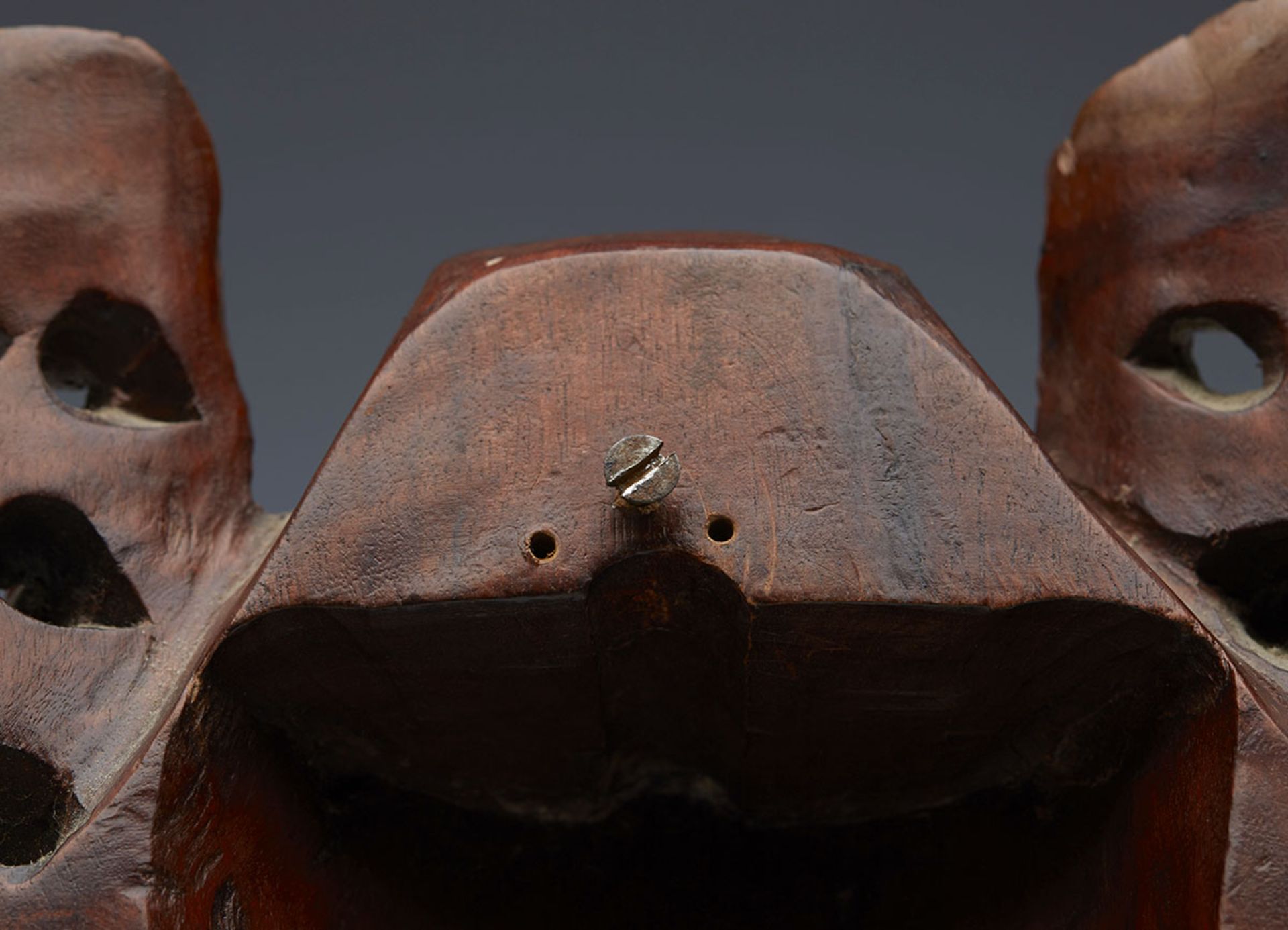 Antique Oriental Inset Wooden Mask Early 20Th C. - Bild 6 aus 8