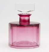 Art Deco Multi Sided Cranberry Glass Scent Bottle C.1920