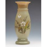 Antique Victorian Floral Enamel Painted Glass Vase 19Th C.