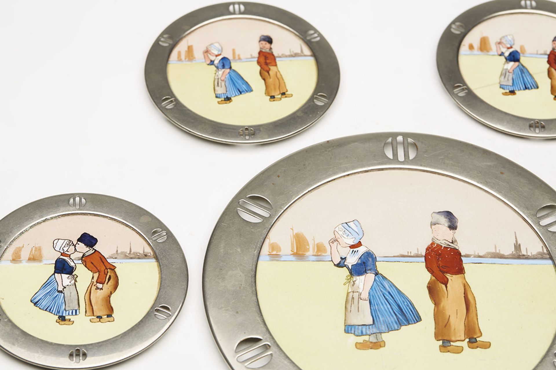 7 X Wmf Secessionist Dutch Children Coaster Set C.1910-20 - Image 9 of 11