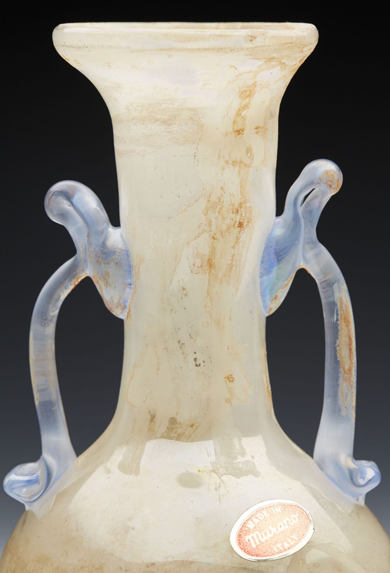 Italian Murano Roman Revival Twin Handle Glass Vase C.1960 - Image 2 of 8