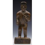 Antique Carved Blackforest Suited Figure Of A Local Man 19Th C.