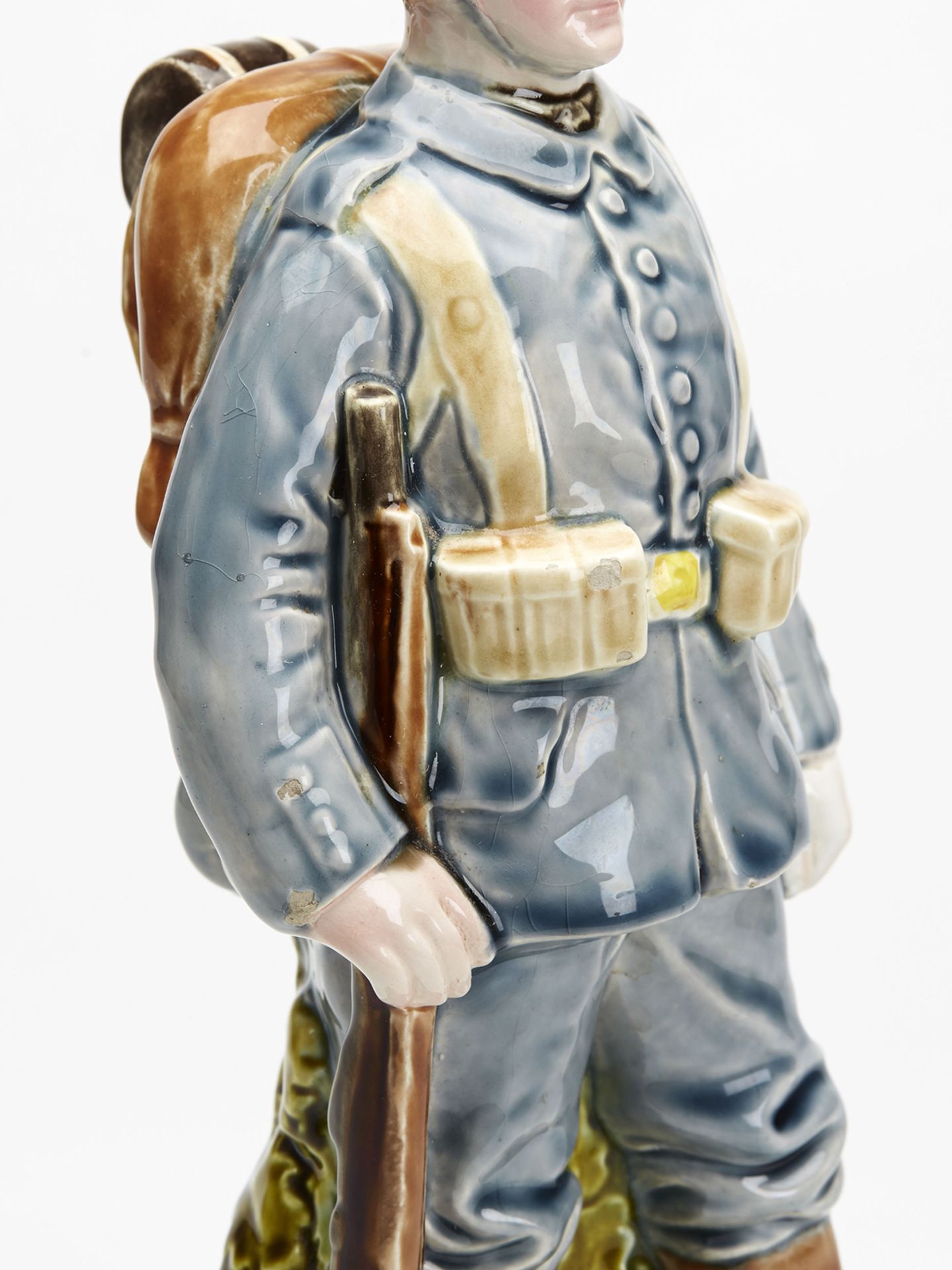 Rare Majolica German Infantry Soldier Figure 19Th C. - Image 6 of 10